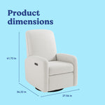 Bellwood ivory basketweave recliner with dimensions