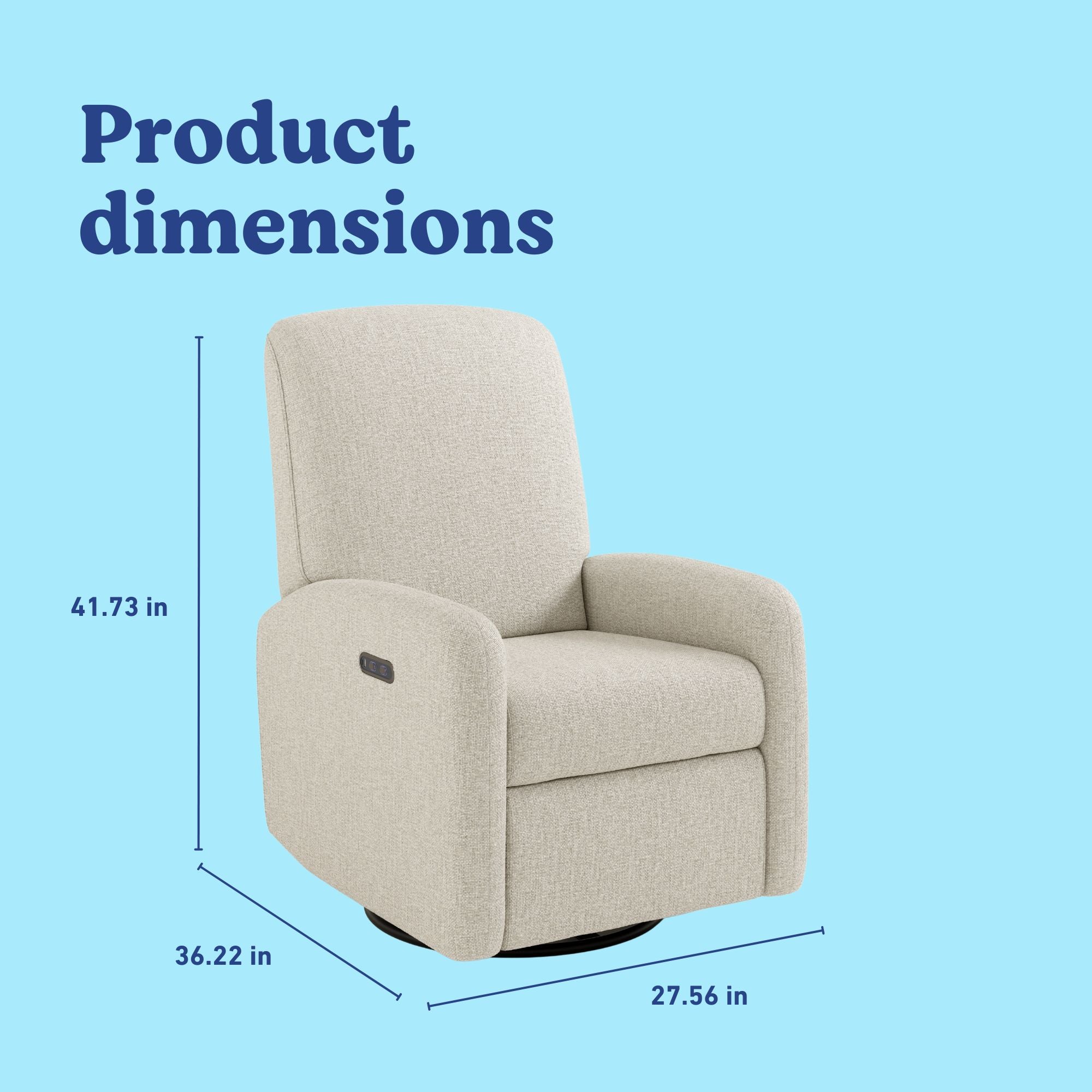 Bellwood dune basketweave recliner with dimensions