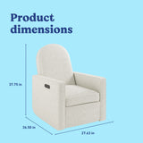 Olivia Power Recliner in Ivory Boucle with dimensions