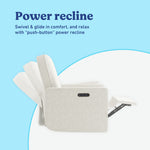 Olivia Power Recliner in Ivory Boucle power recline callout