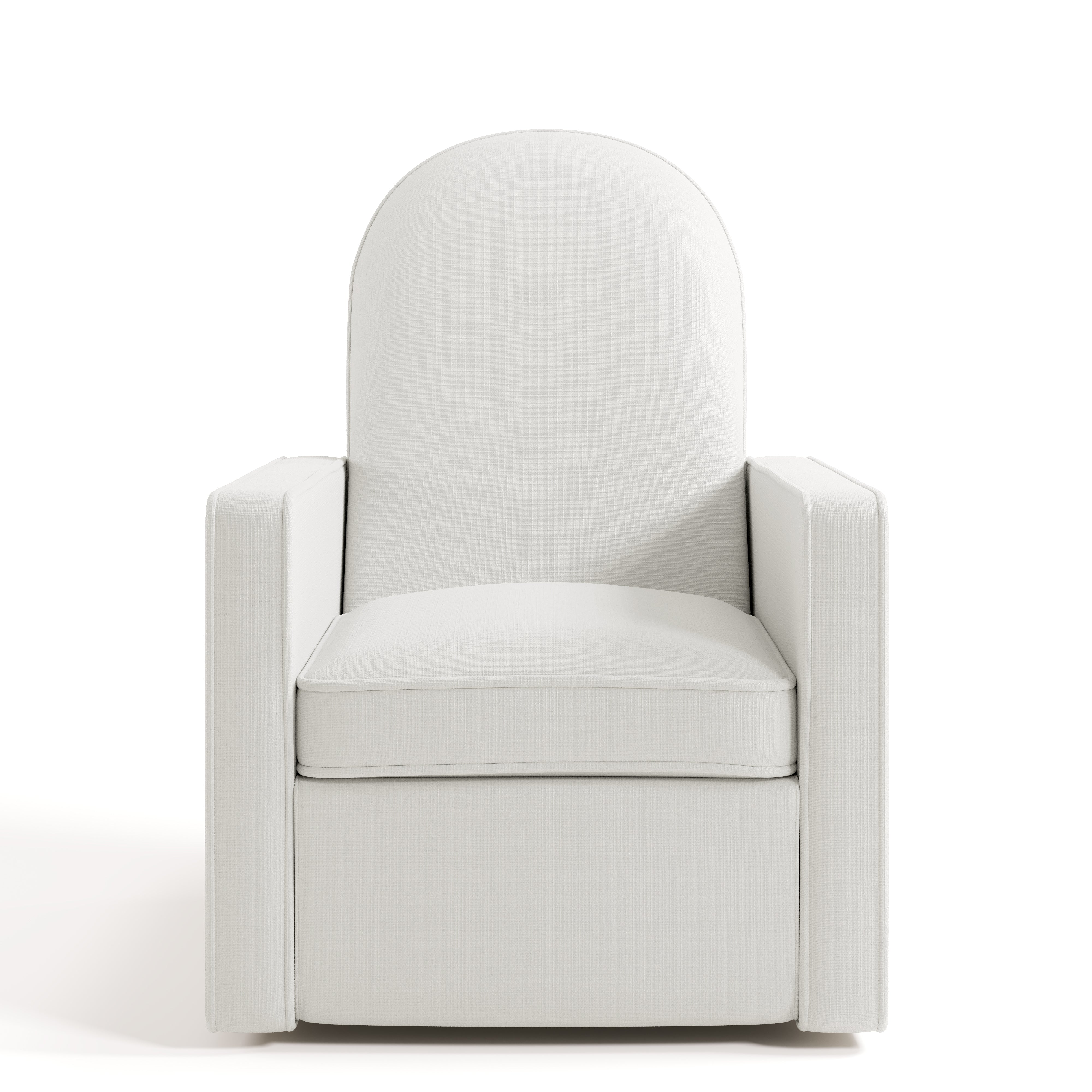 Front view of Olivia Power Recliner in Ivory Basketweave