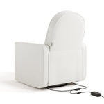 Back view of Olivia Power Recliner in Ivory Basketweave