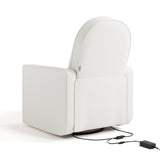 Back view of Olivia Power Recliner in Ivory Basketweave