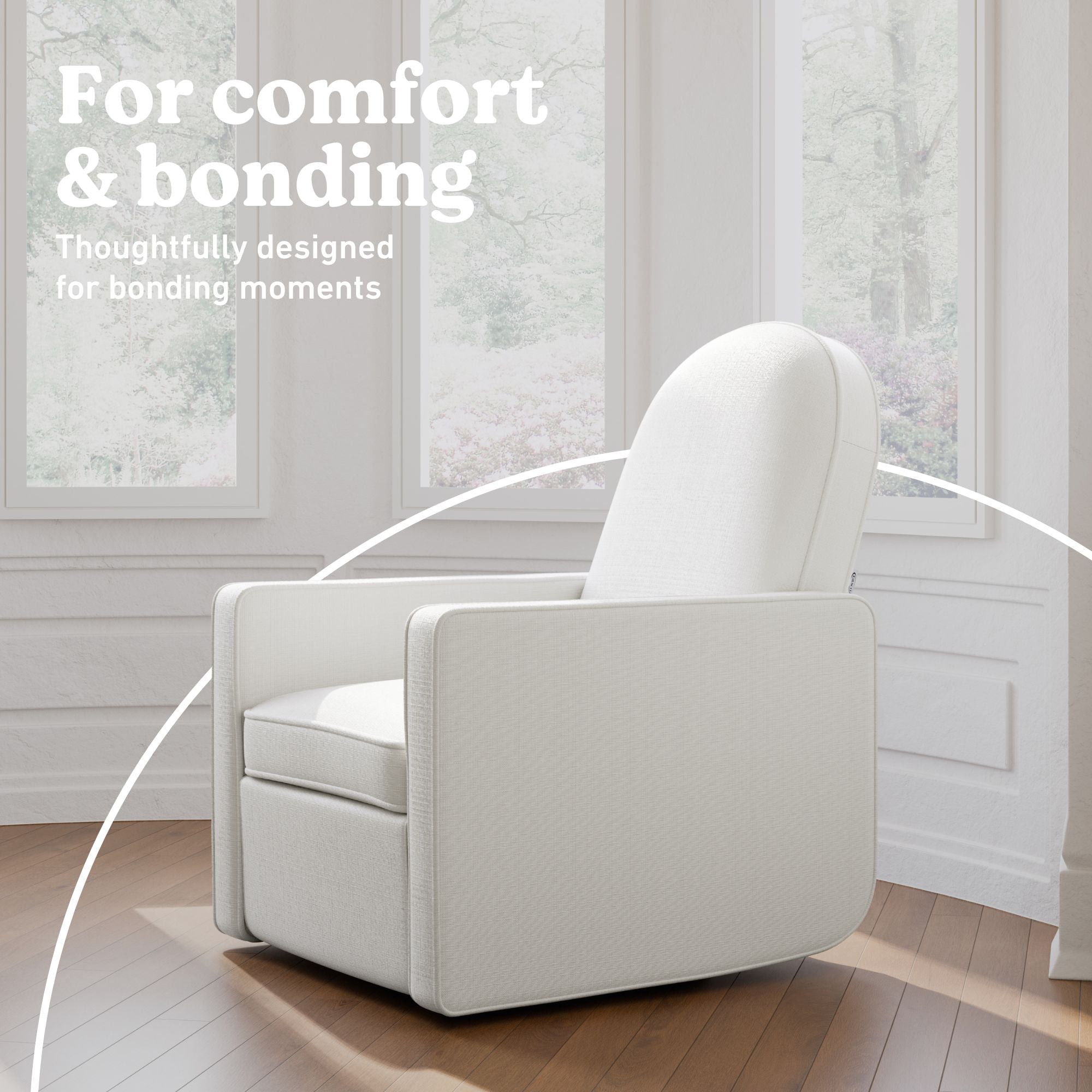 Olivia Power Recliner in Ivory Basketweave style callout