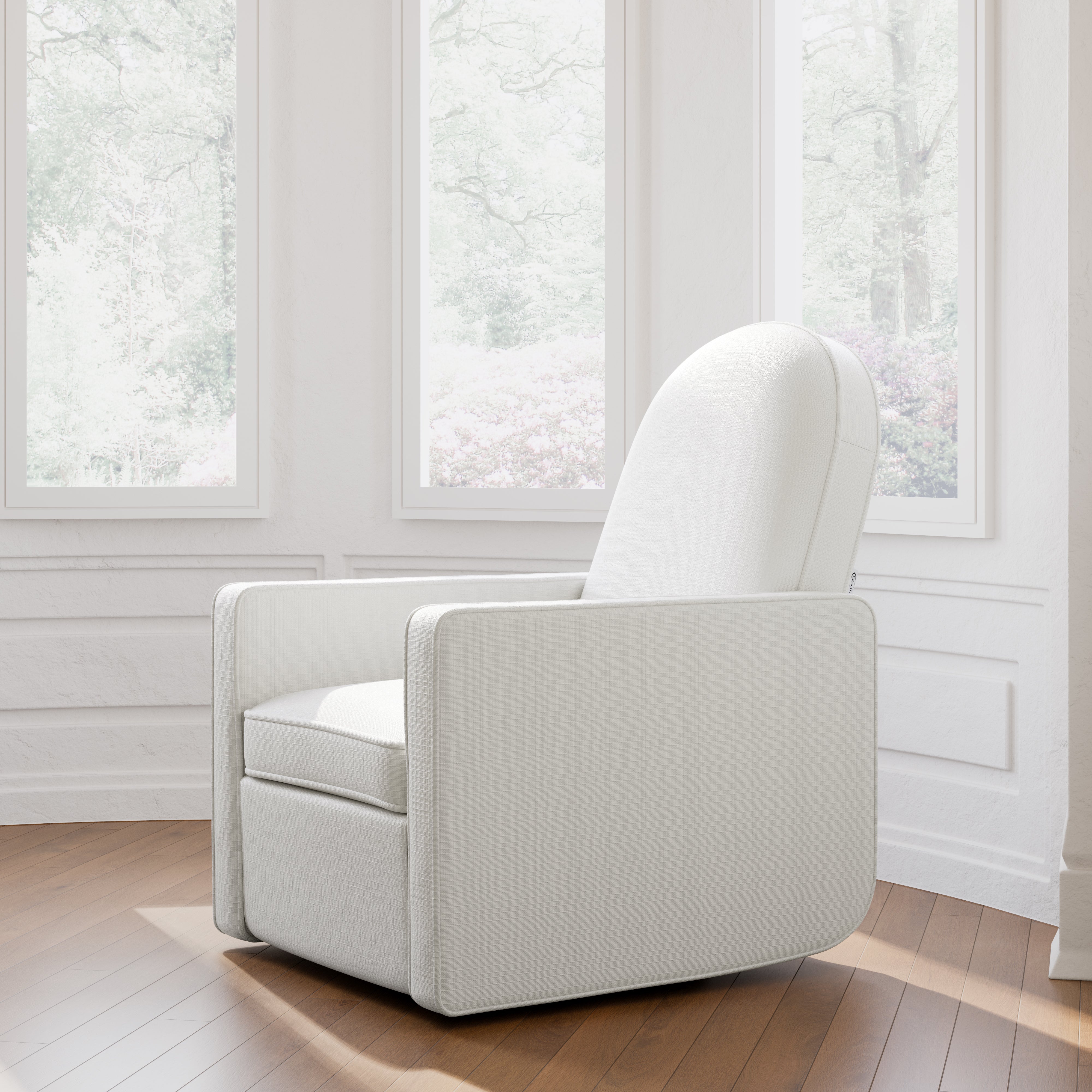 Olivia Power Recliner in Ivory Basketweave in nursery
