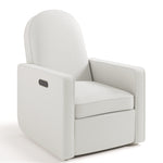 Angle view of Olivia Power Recliner in Ivory Basketweave