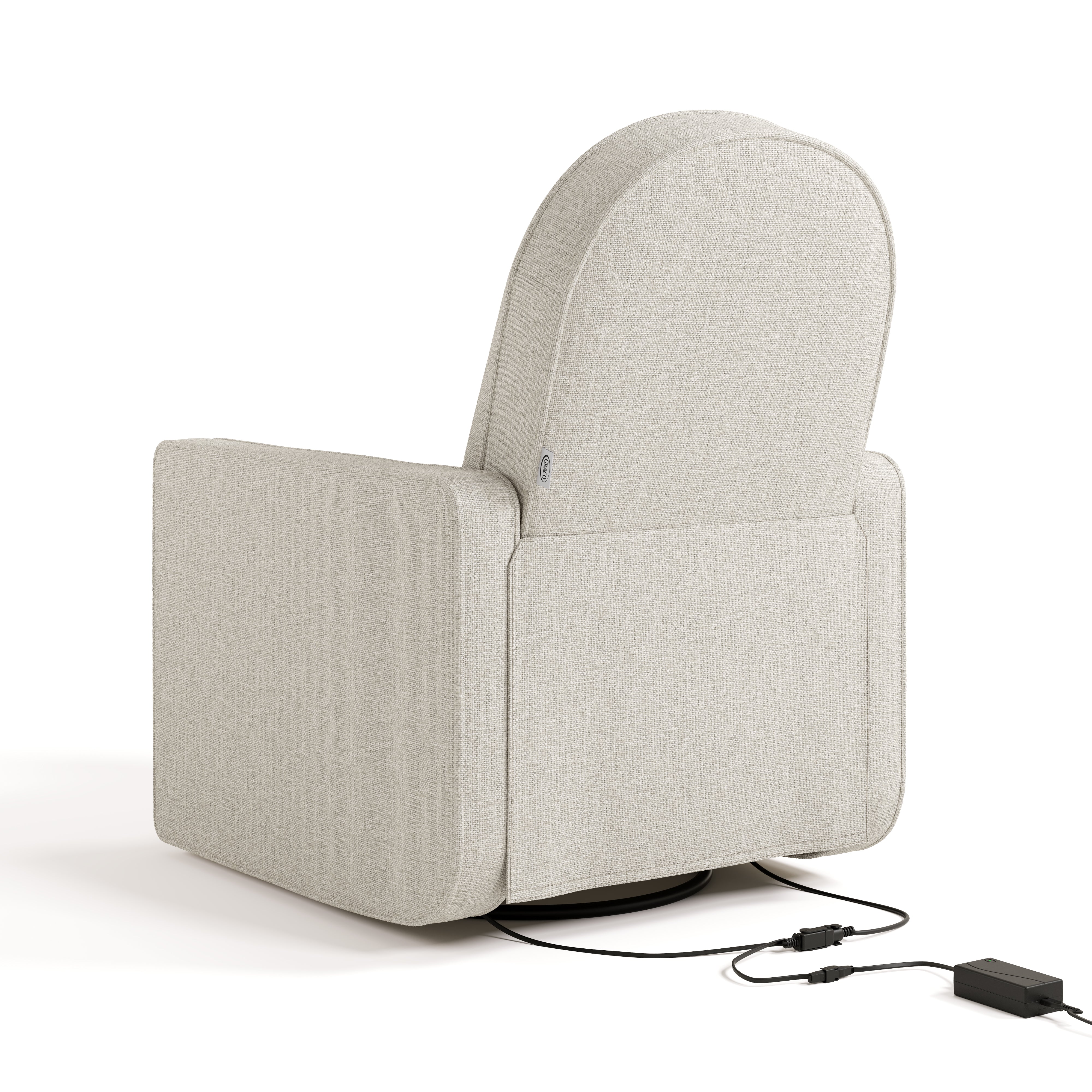 Back view of Olivia Power Recliner in Dune Basketweave