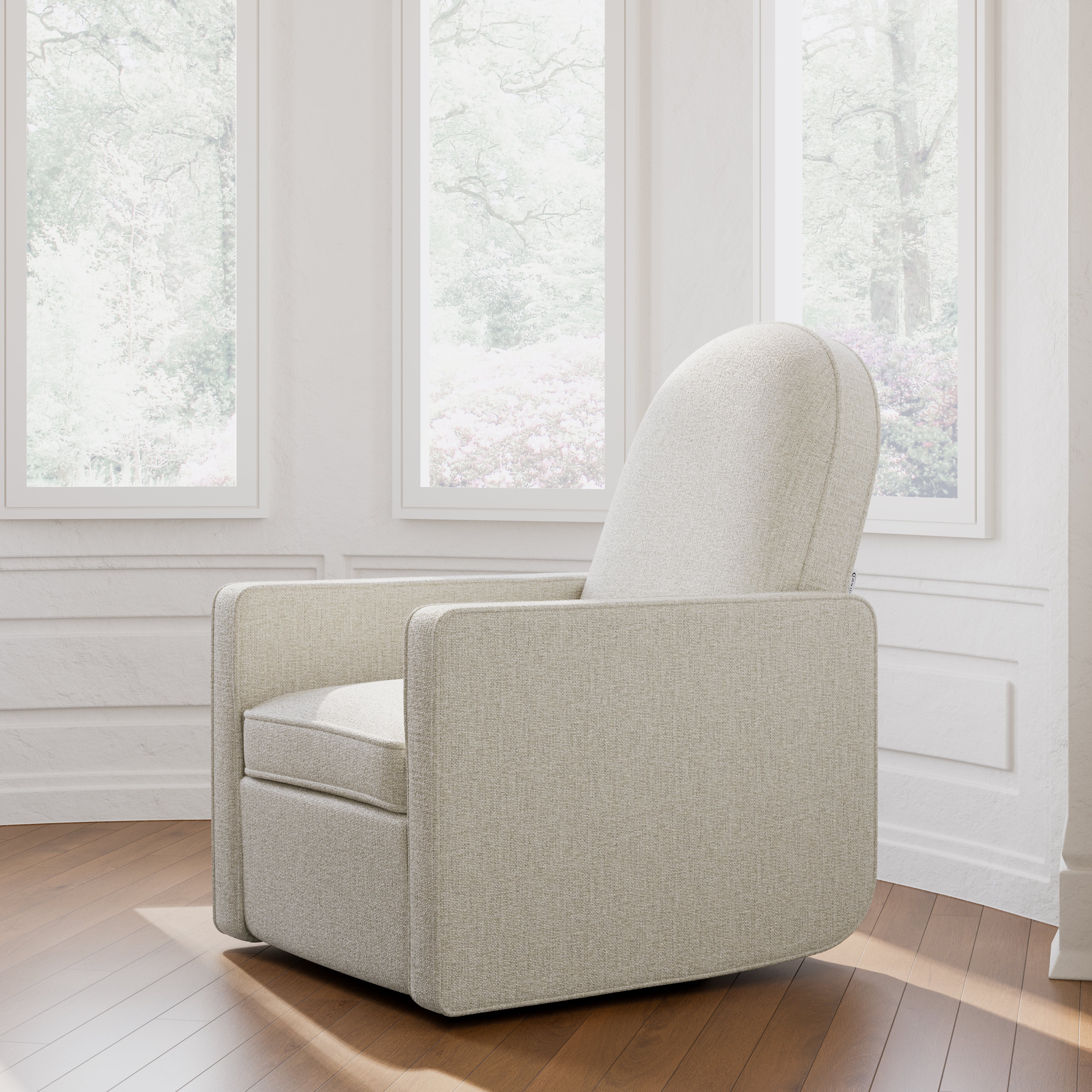 Olivia Power Recliner in Dune Basketweave in nursery
