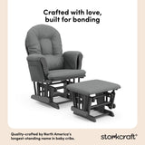 storkcraft hoop glider and ottoman gray frame with gray cushions quality crafted callout