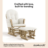 Hoop driftwood with ivory boucle glider and ottoman style callout