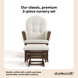 Hoop hazelnut with ivory boucle glider and ottoman 2-piece set callout