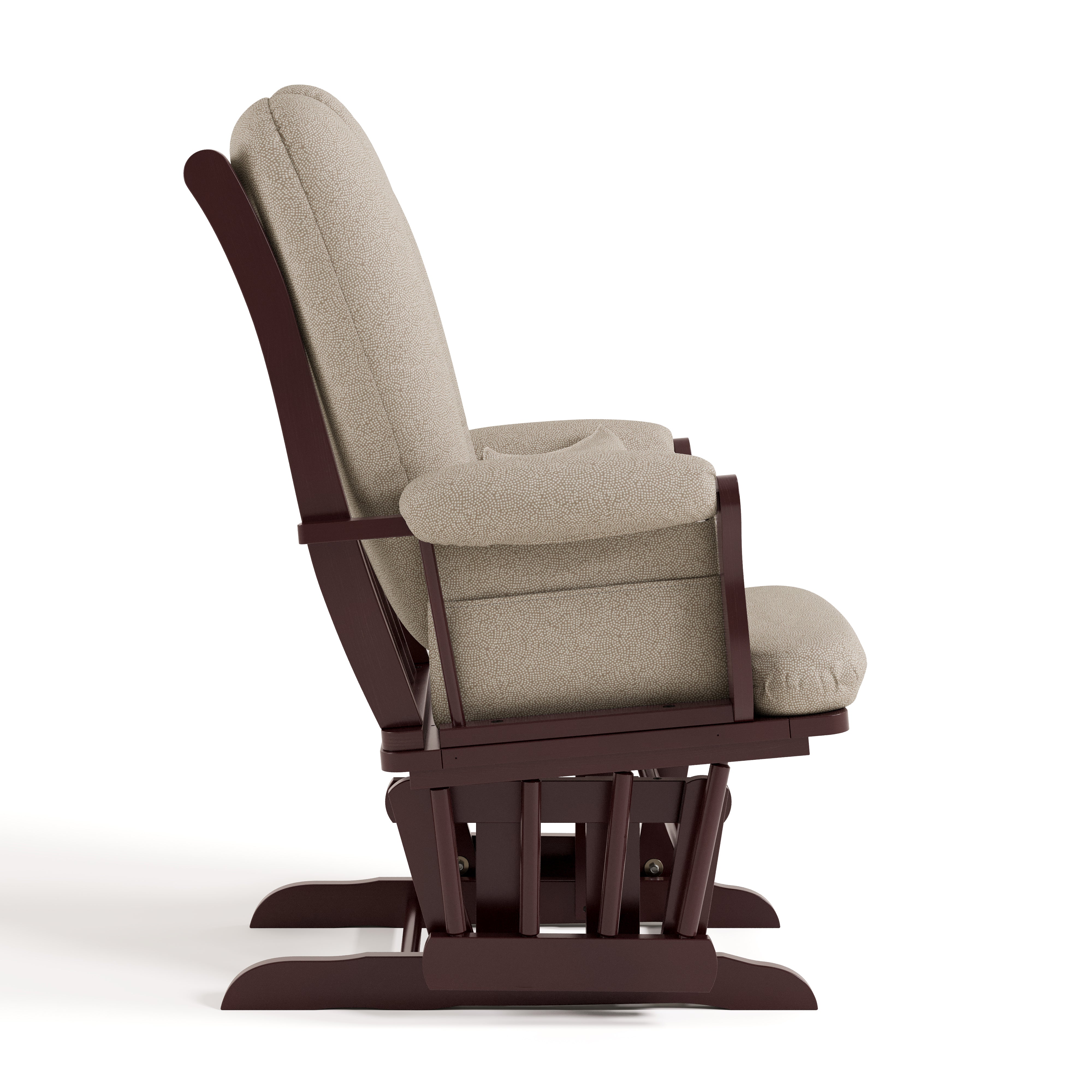 Tuscany espresso with taupe swirl glider side view