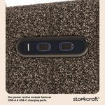 Kyoto mountain brown boucle power recliner dual USB port callout