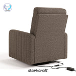 Kyoto mountain brown boucle power recliner with PTPA logo on top left