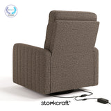 Kyoto mountain brown boucle power recliner with PTPA logo on top left