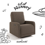 Kyoto mountain brown boucle glider with black doodles overlaid on image