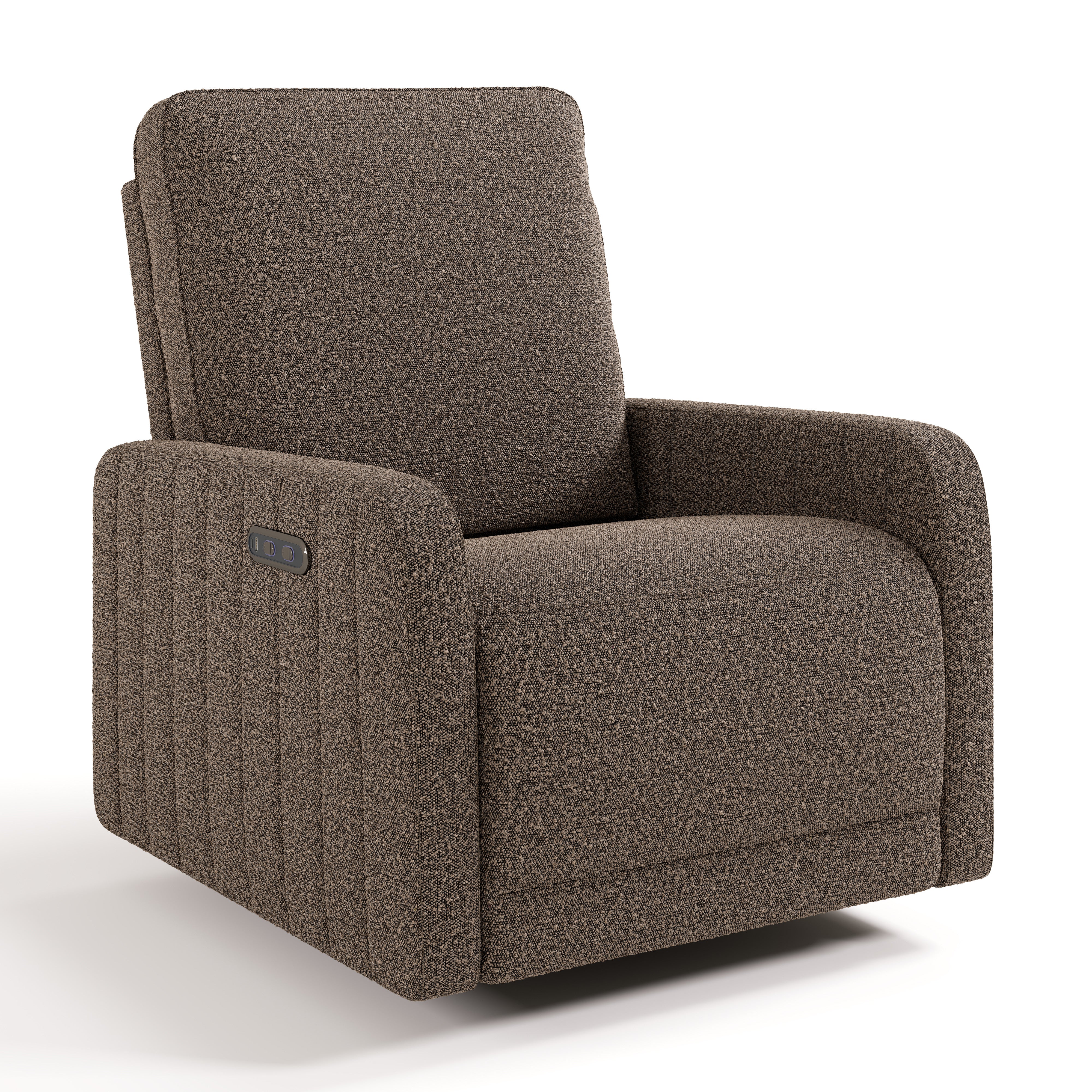 Kyoto mountain brown boucle power recliner angle view