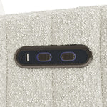 Kyoto ivory boucle power recliner closeup of dual usb ports