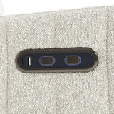Kyoto ivory boucle power recliner closeup of dual usb ports