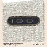 Kyoto ivory boucle power recliner dual USB port callout