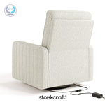 Kyoto ivory boucle power recliner with PTPA logo on top left
