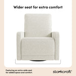 Kyoto ivory boucle power recliner wider seat callout