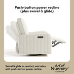 Kyoto ivory boucle glider power recline callout