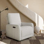 Kyoto ivory boucle power recliner in nursery