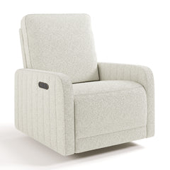 Kyoto ivory boucle power recliner angle view