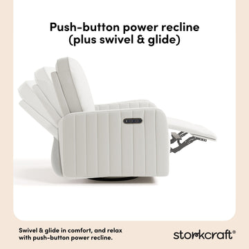 Storkcraft® Kyoto Deluxe Extra-Wide Nursery Power Recliner Swivel Glider