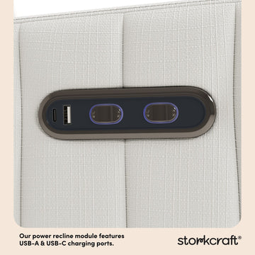 Storkcraft® Kyoto Deluxe Extra-Wide Nursery Power Recliner Swivel Glider