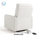 Kyoto ivory basketweave power recliner with PTPA logo on top left