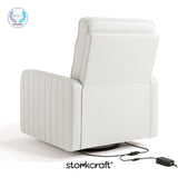 Kyoto ivory basketweave power recliner with PTPA logo on top left