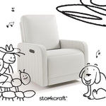 Kyoto ivory basketweave power recliner with black drawings overlaid on image