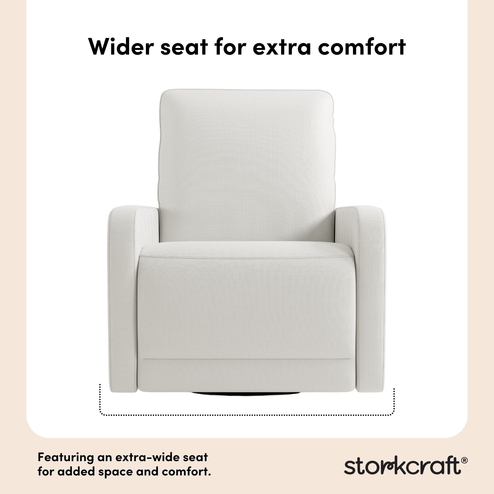 Kyoto ivory basketweave power recliner wider seat callout
