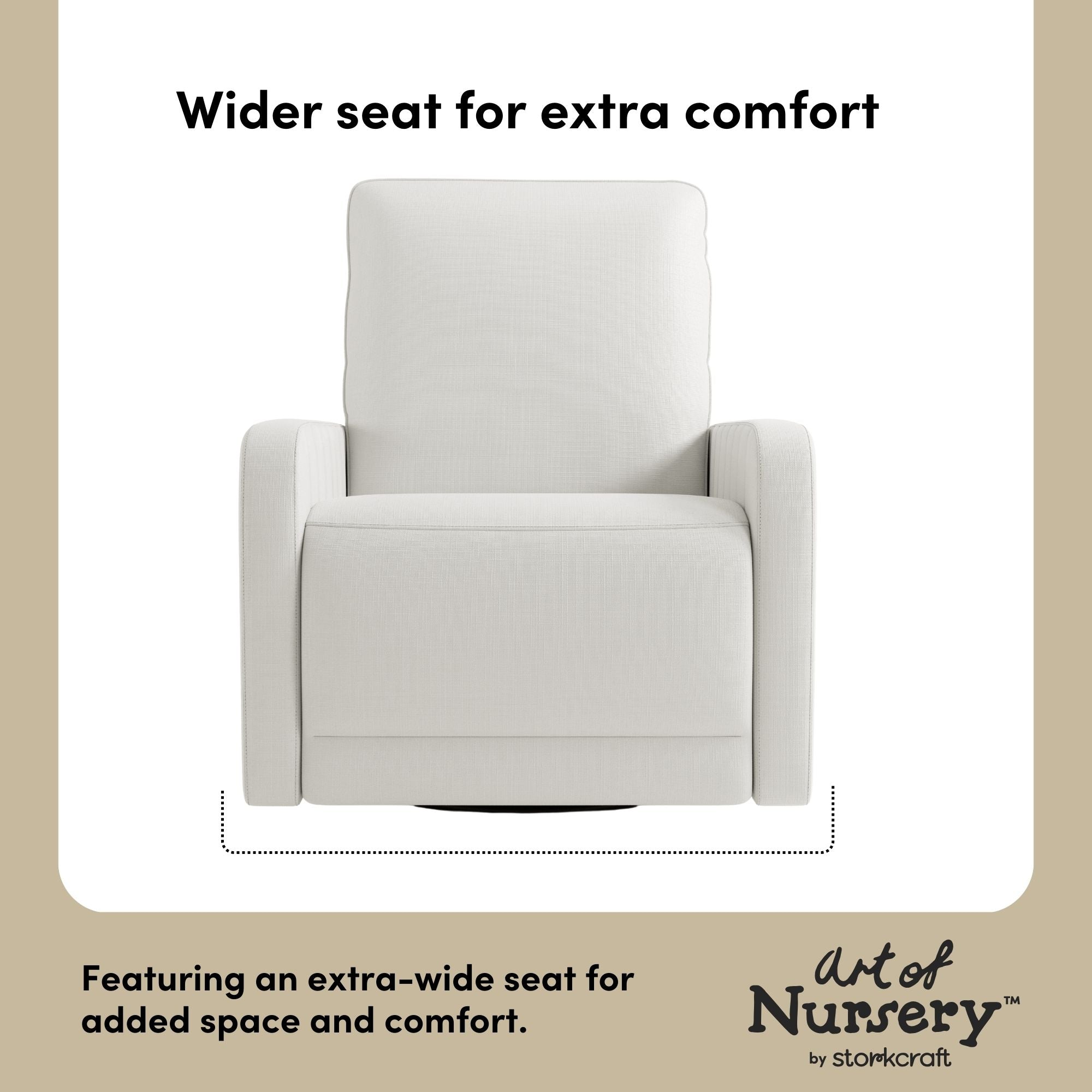 Kyoto ivory basketweave glider wider seat callout