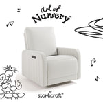 Kyoto ivory basketweave glider with black doodles overlaid on image