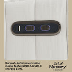 Kyoto ivory basketweave glider dual USB ports callout
