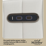 Kyoto ivory basketweave glider dual USB ports callout