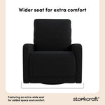 Kyoto black boucle power recliner wider seat callout