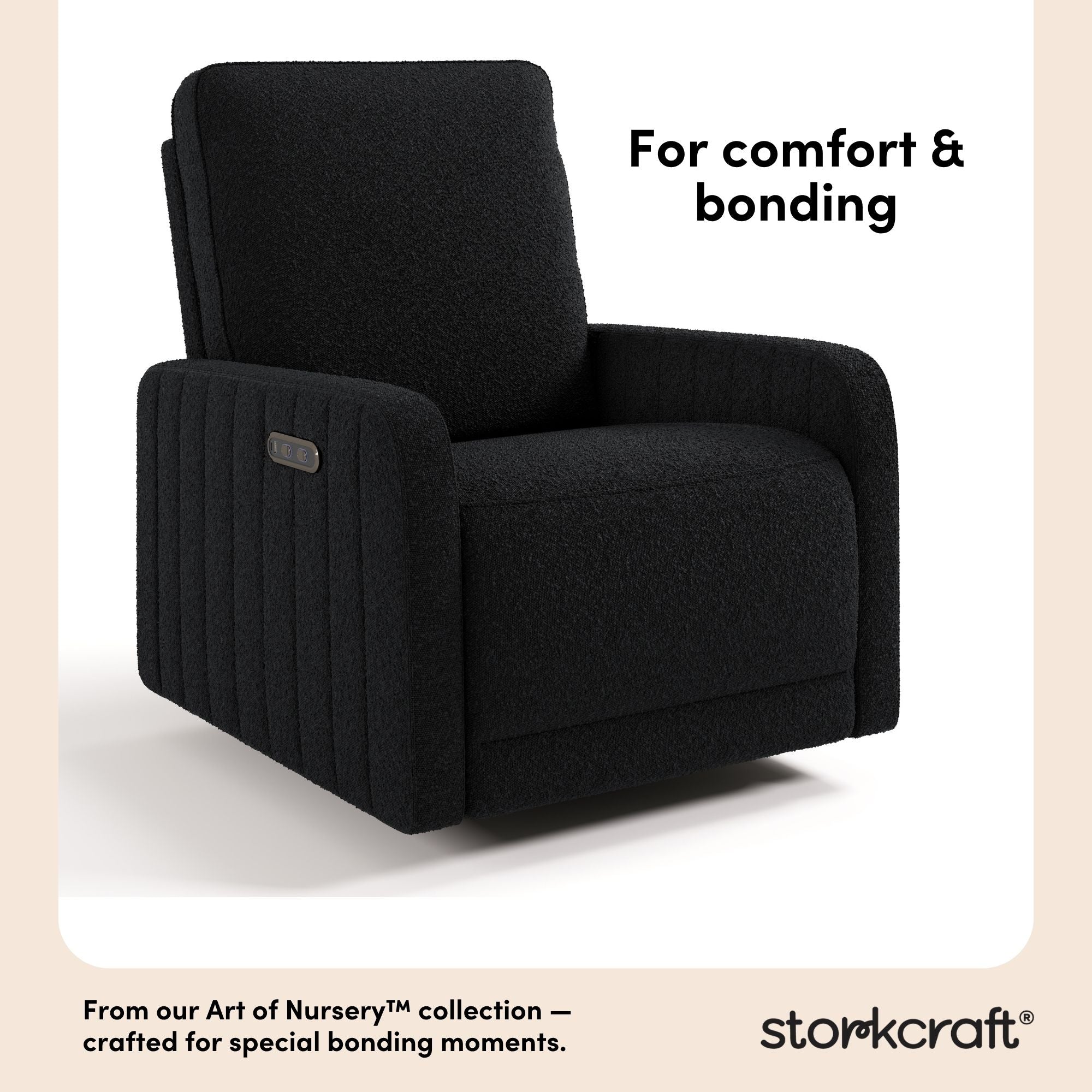 Kyoto black boucle power recliner style callout