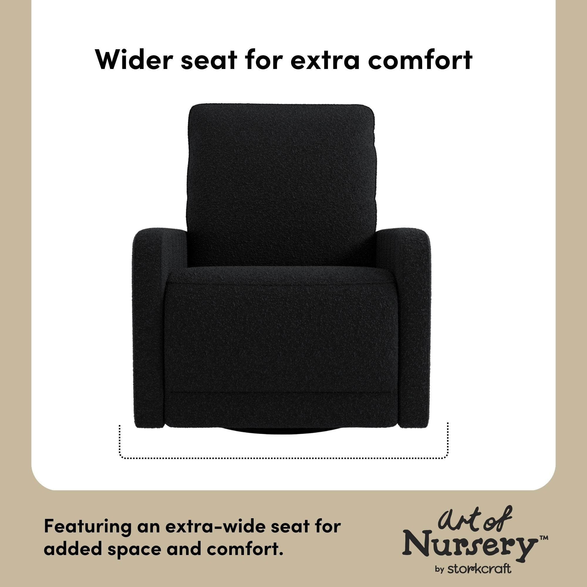 Kyoto black boucle glider wider seat callout