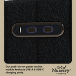 Kyoto black boucle glider dual USB ports callout