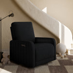 Kyoto black boucle power recliner in nursery