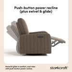 Kyoto mountain brown boucle power recliner push-button power recline callout