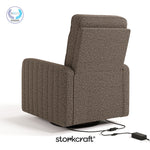Kyoto mountain brown boucle power recliner with PTPA logo on top left