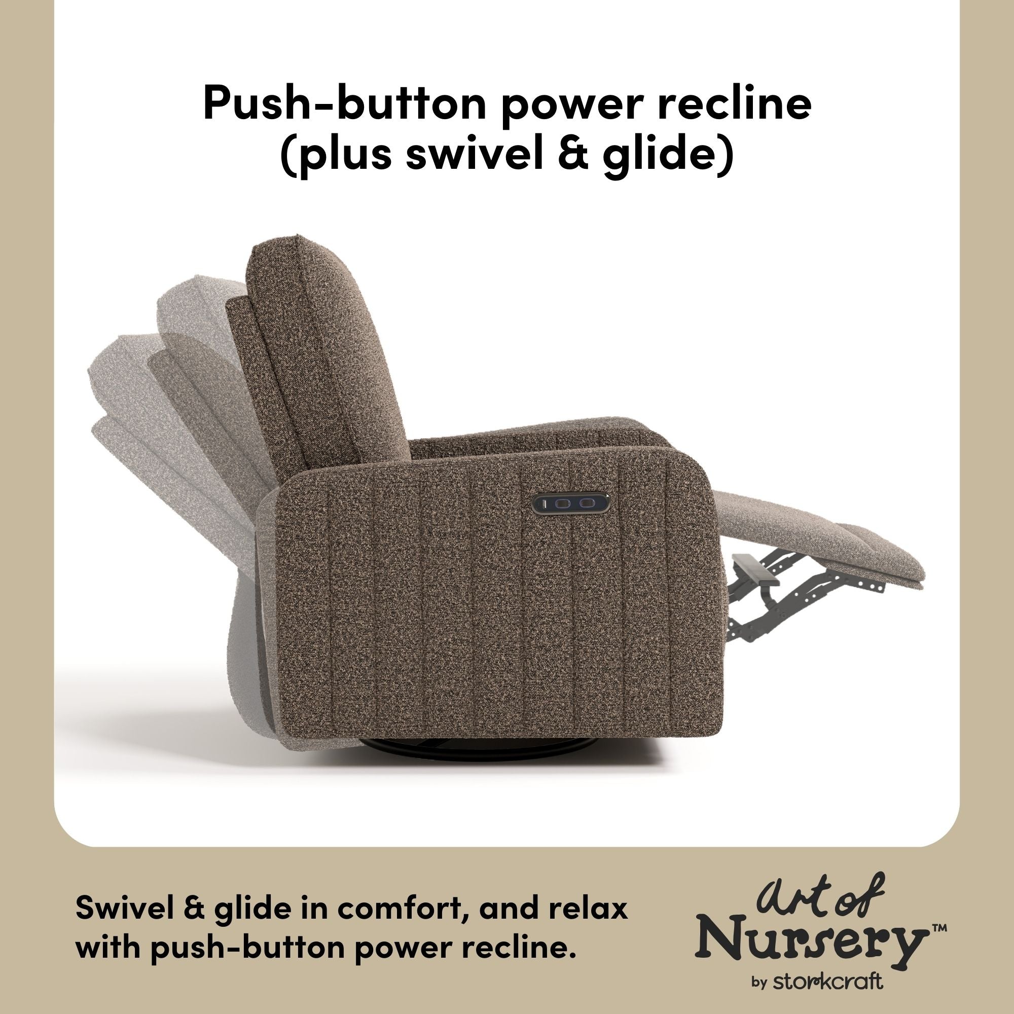 Kyoto mountain brown boucle glider power recline callout