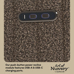 Kyoto mountain brown boucle glider dual USB ports callout