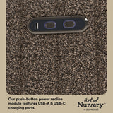 Kyoto mountain brown boucle glider dual USB ports callout