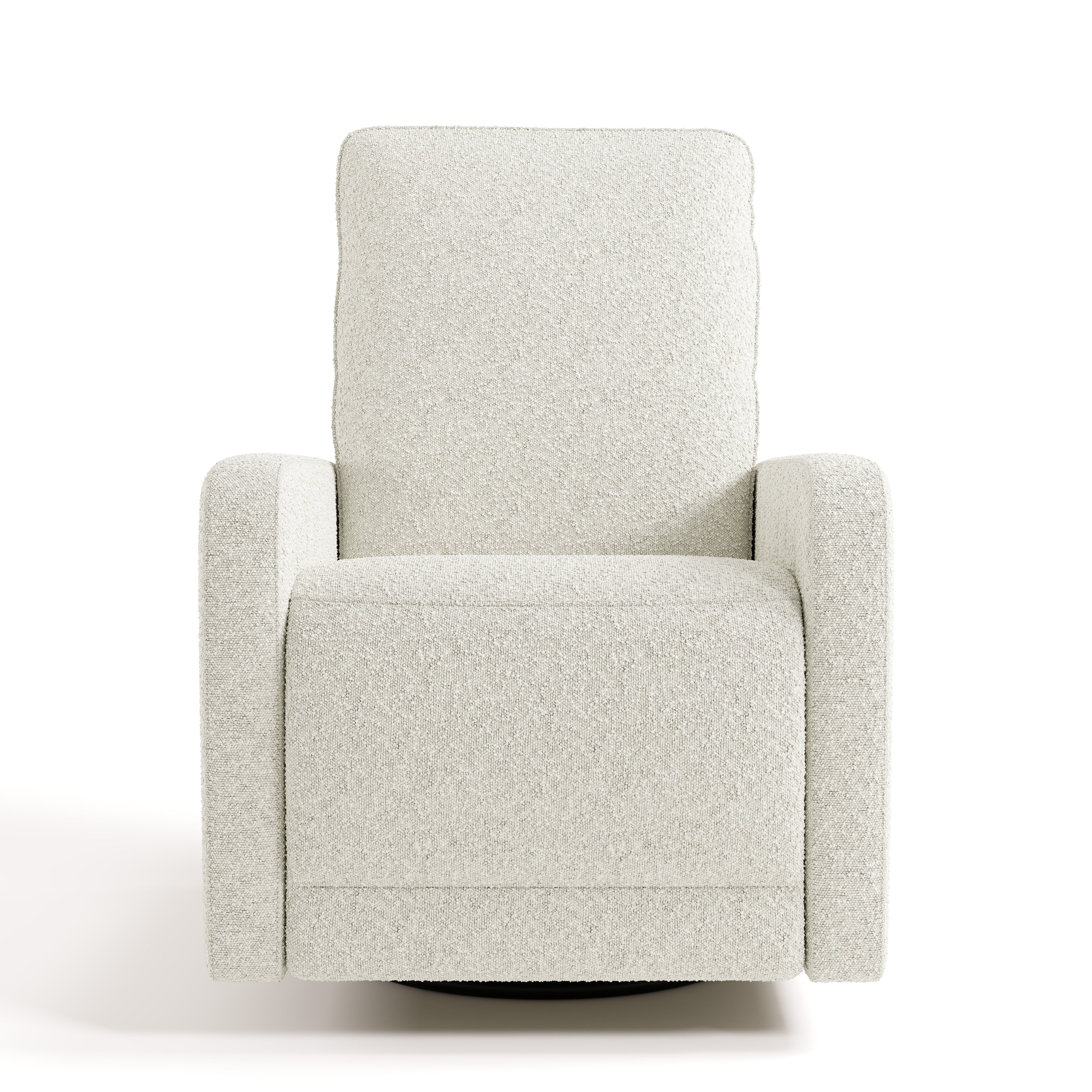 Kyoto ivory boucle recliner front view